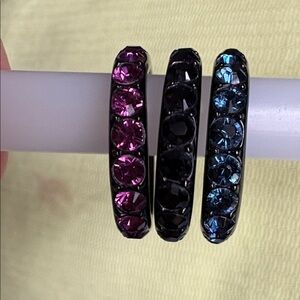 Vintage Coach Crystal-Studded Stacking Ring Set